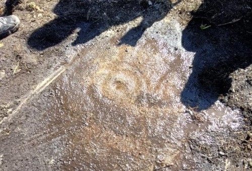 Las obras de construcción de un parque eólico en Pontevedra dañan unos petroglifos